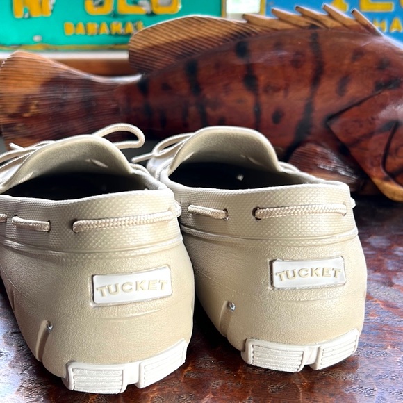 Tucket Giller Khaki & Vanilla Deck Boat Driver Shoes Size 13 Excellent Condition - Picture 6 of 10